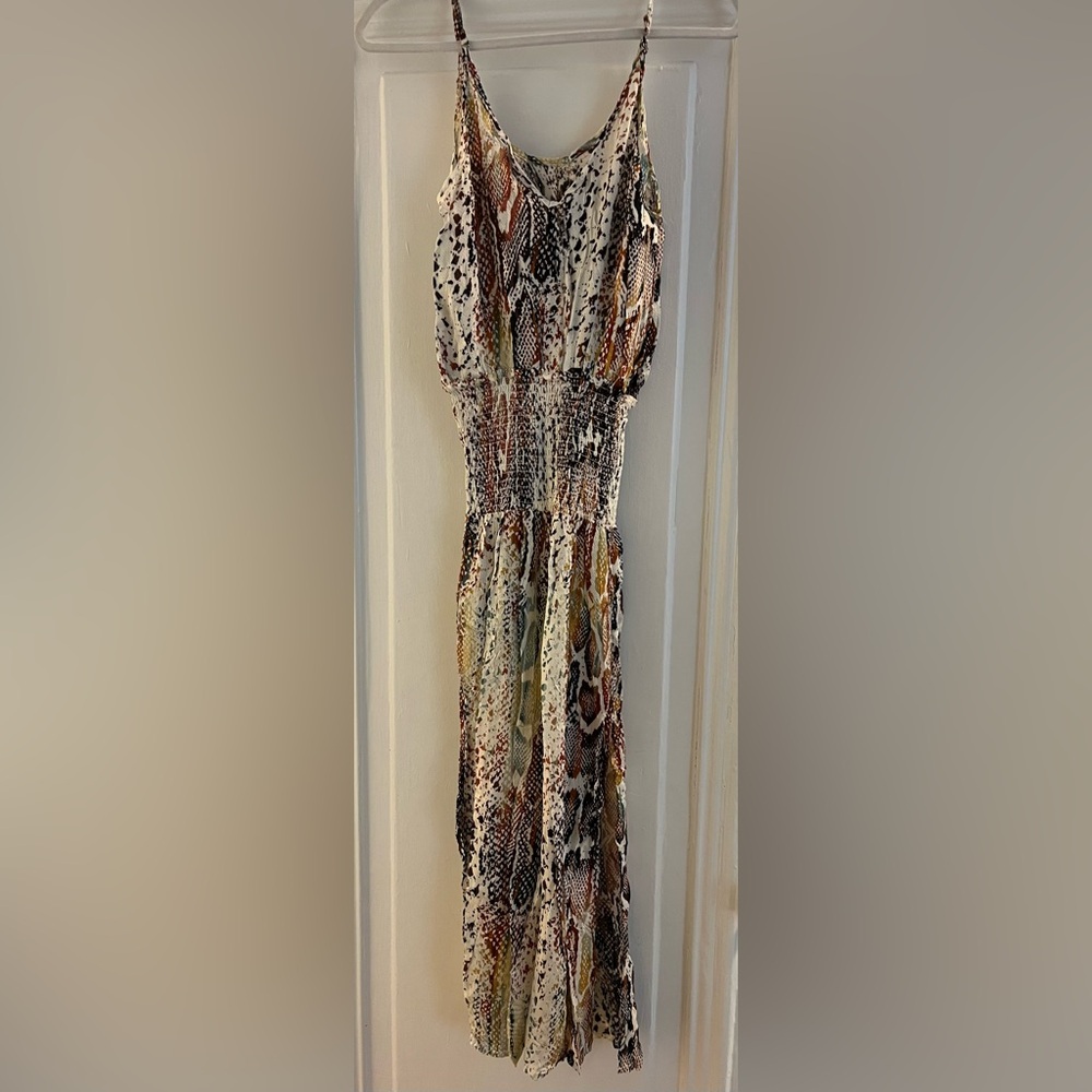 Olivaceous Multicolor Smocked Women's Dress